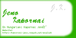 jeno kapornai business card